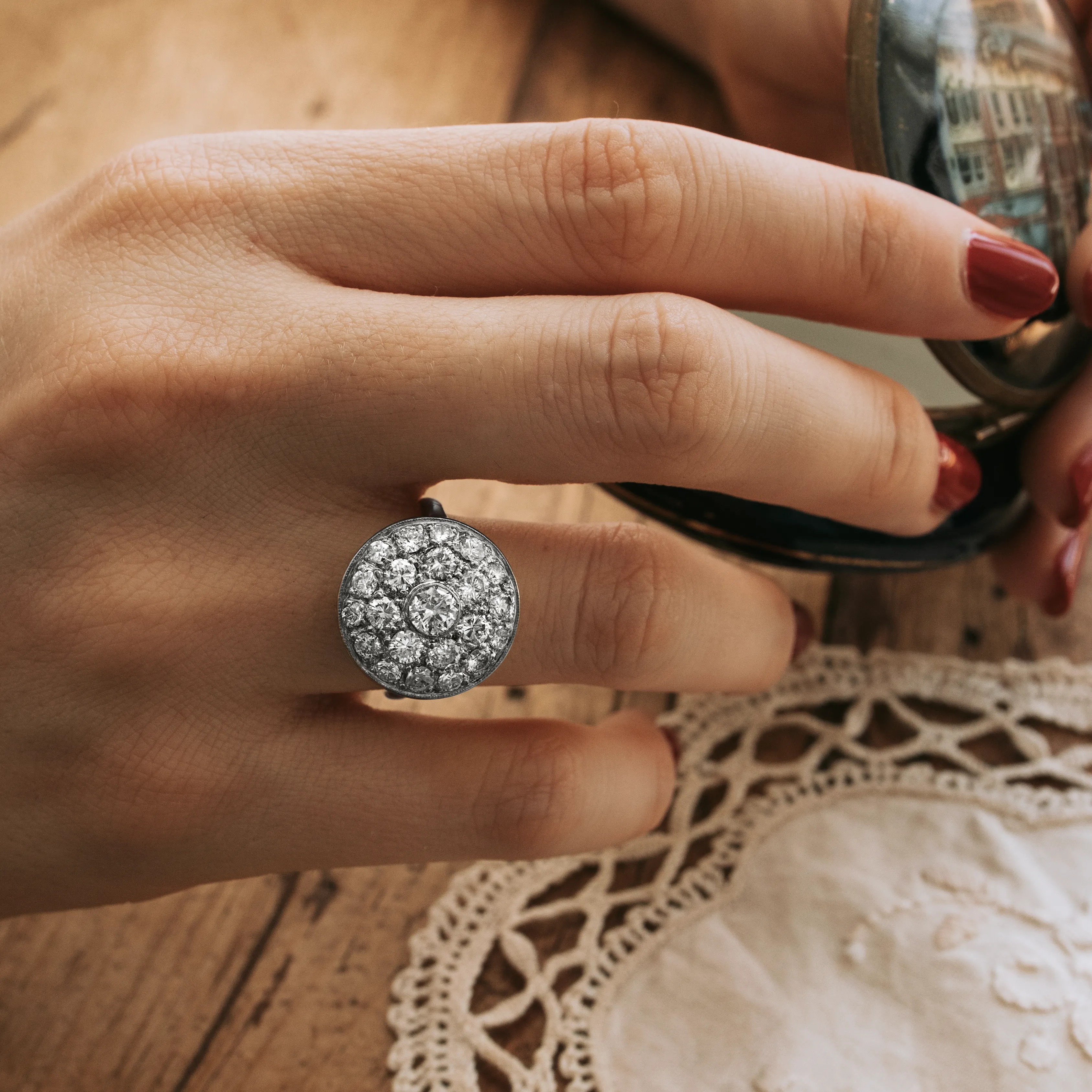 S8078 - Vintage Rosette Ring 2 S8078 - Vintage Rosette Ring - Image 2