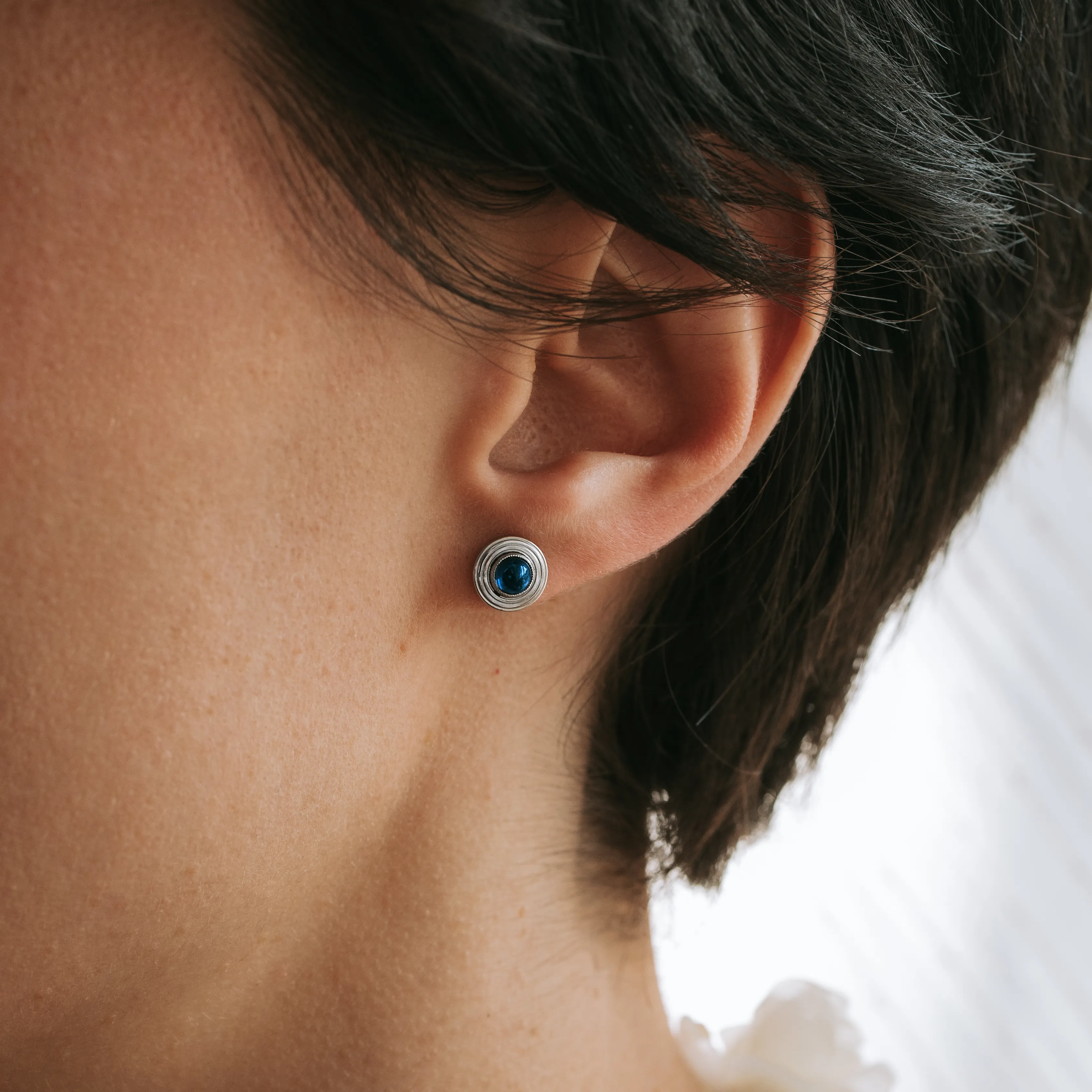 P8140 - Pendientes antiguos zafiros 2 P8140 - Pendientes antiguos zafiros - Imagen 2