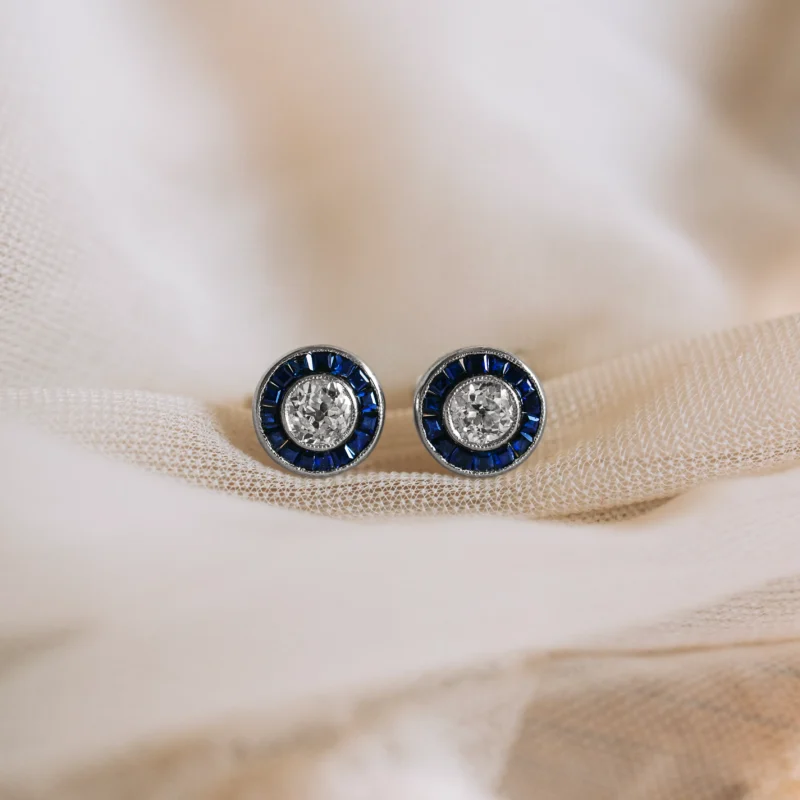 P8162 - Pendientes ojos de perdiz zafiros