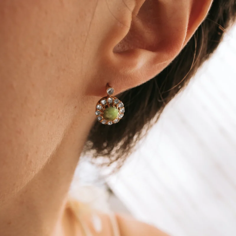 Alternative view of P8176 - Pendientes turquesas y diamantes