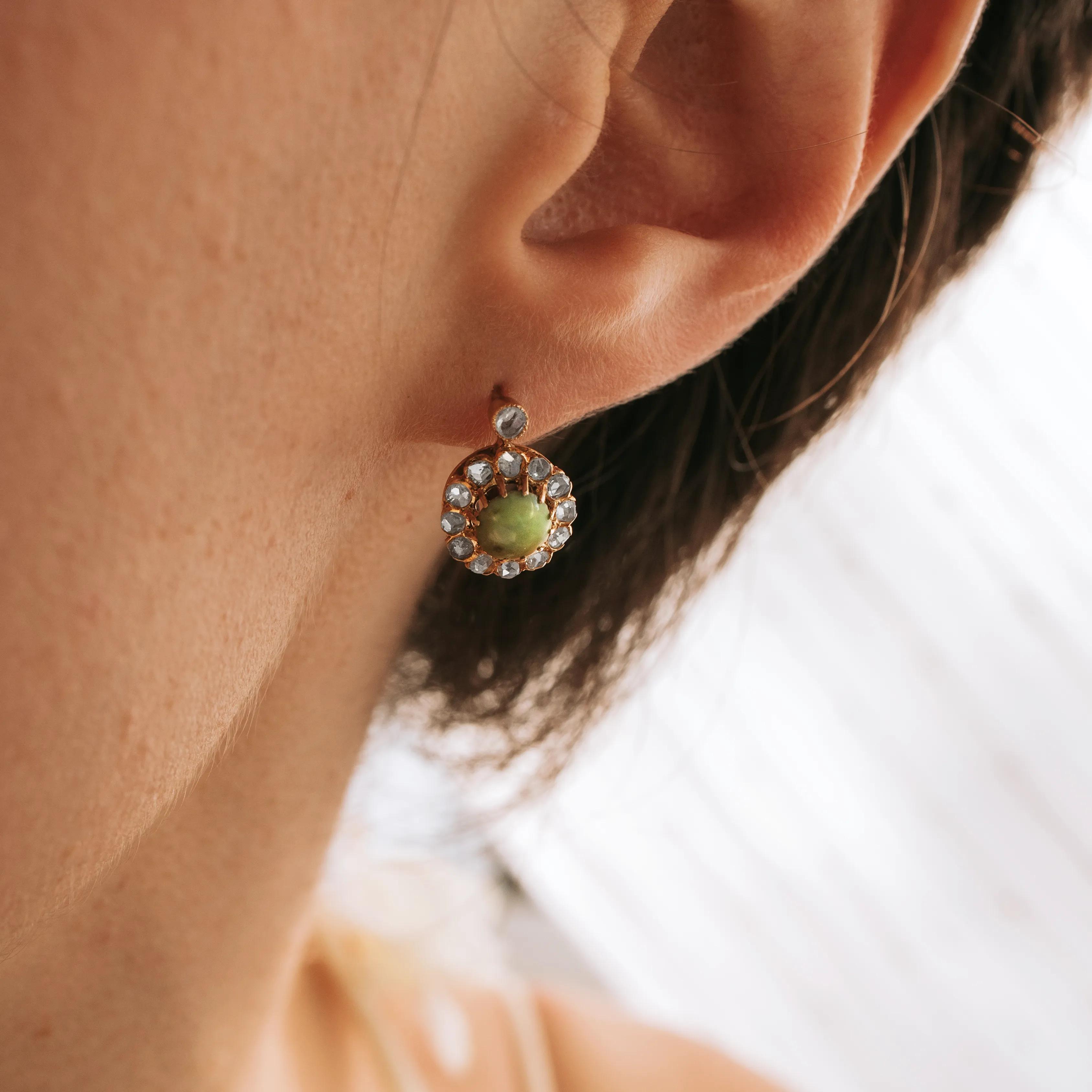 P8176 - Pendientes turquesas y diamantes 2 P8176 - Pendientes turquesas y diamantes - Imagen 2