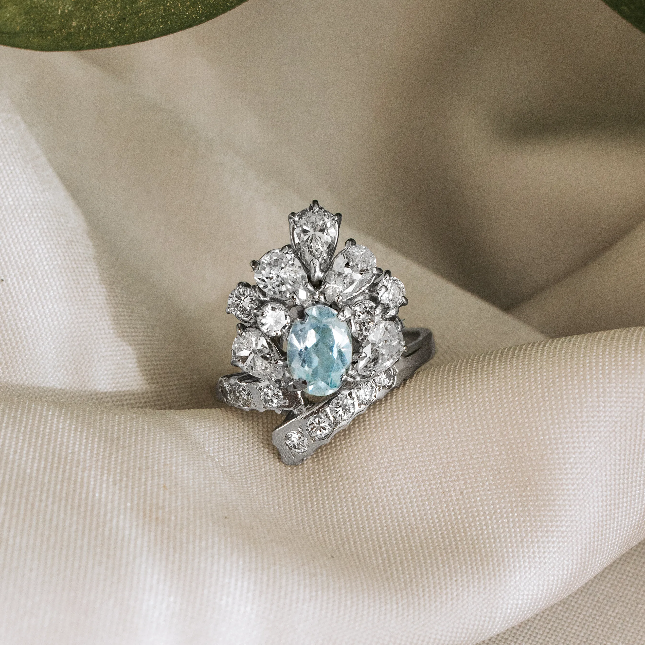 S5182 - Sortija aguamarina y diamantes 1 S5182 - Sortija aguamarina y diamantes
