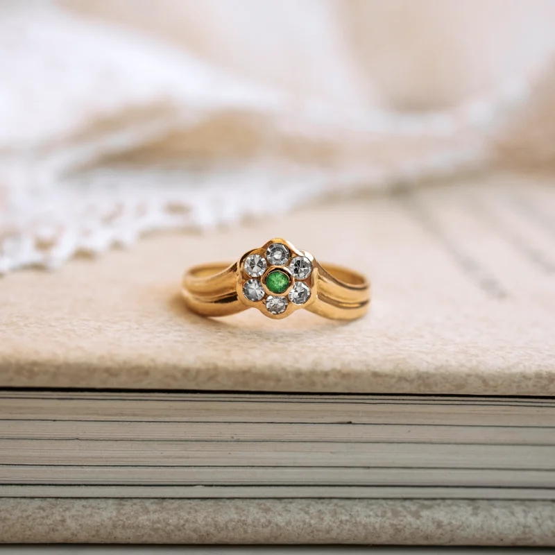 S4106 - Roseta vintage esmeralda