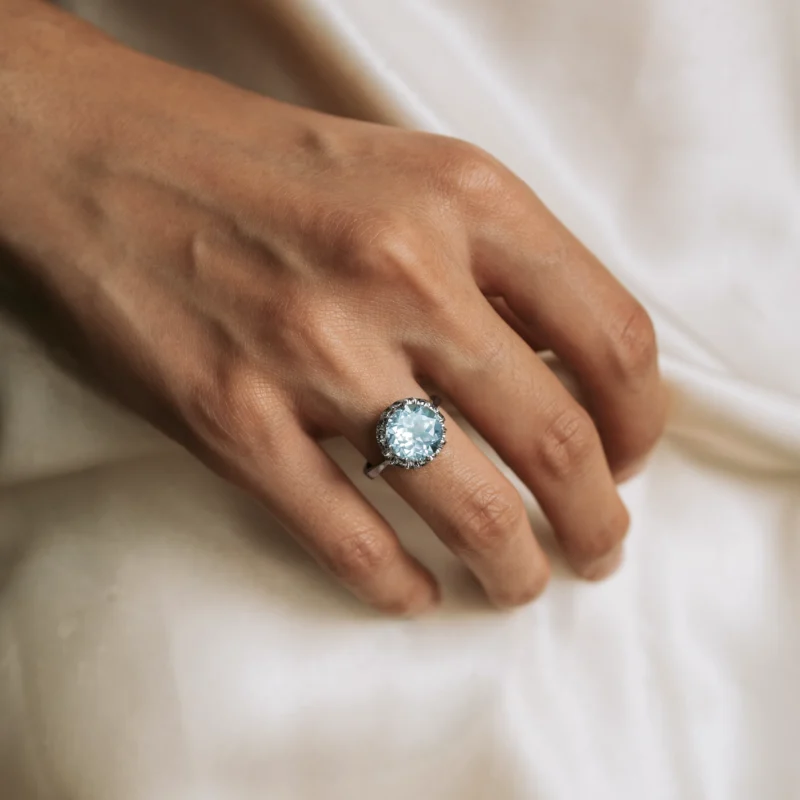 Alternative view of S7907 - Vintage topaz solitaire ring