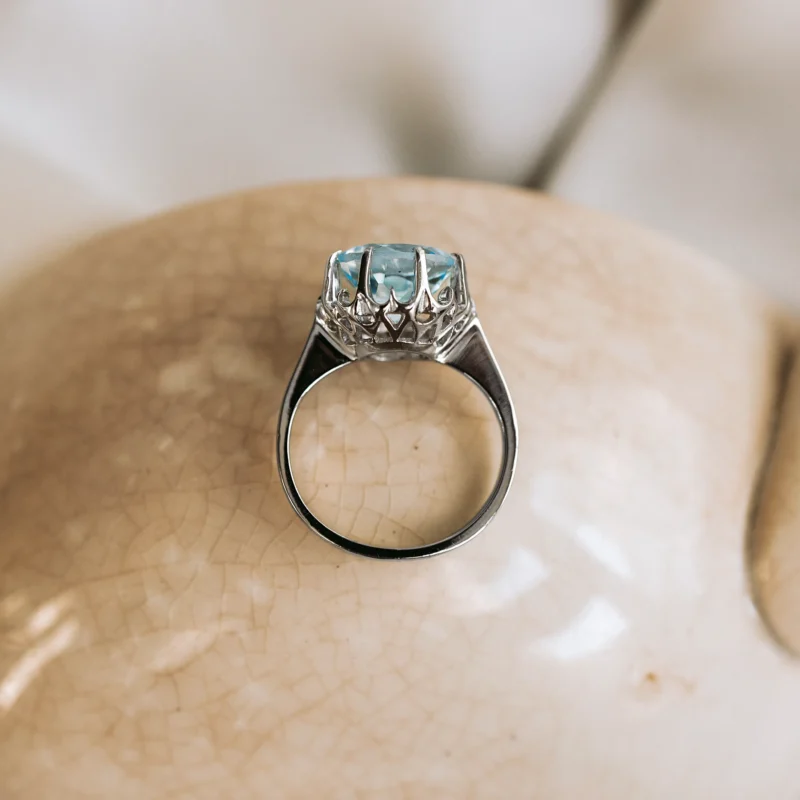 S7907 - Vintage topaz solitaire ring - Image 3