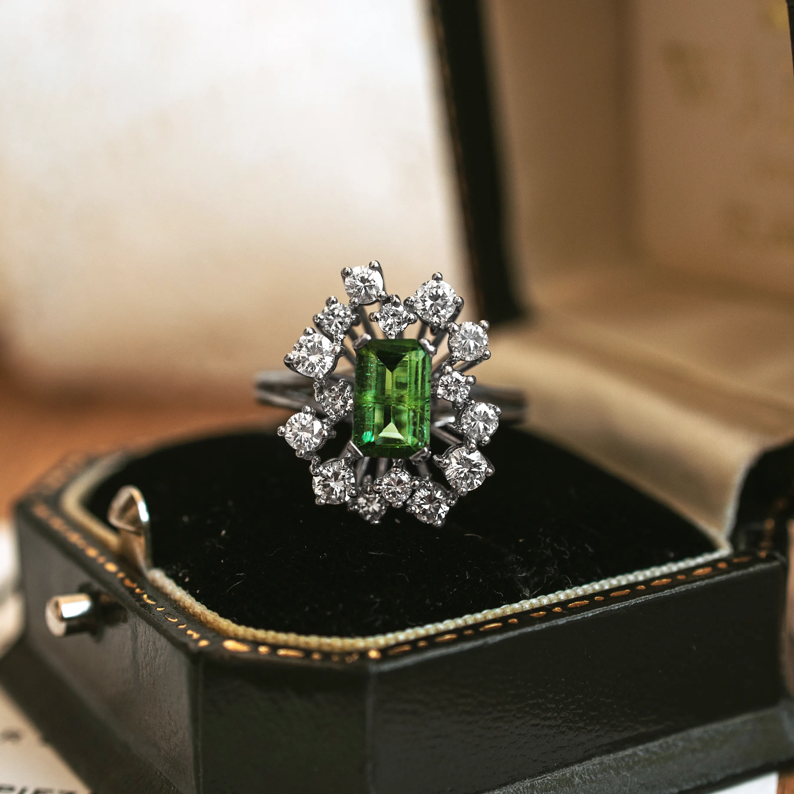 S8025 - Roseta turmalina y diamantes 1 S8025 - Roseta turmalina y diamantes