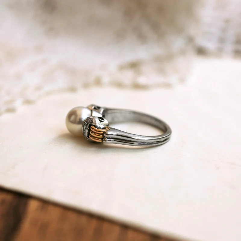 S8057 - Sortija perla y diamantes - Imagen 3