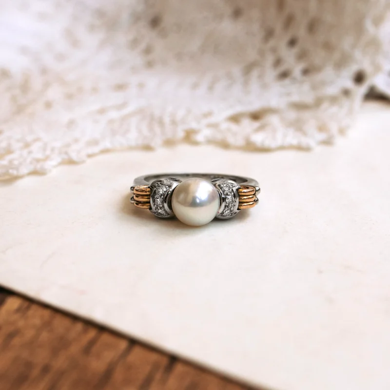 S8057 - Sortija perla y diamantes