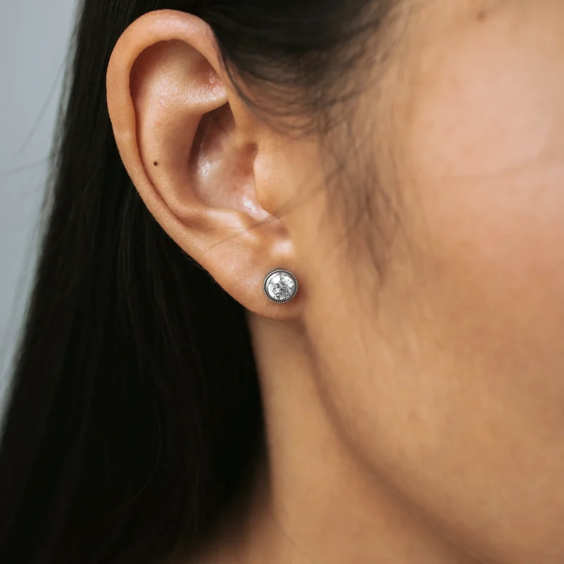 P6591 - Diamond and pearl earrings 5 P6591 - Diamond and pearl earrings - Image 3