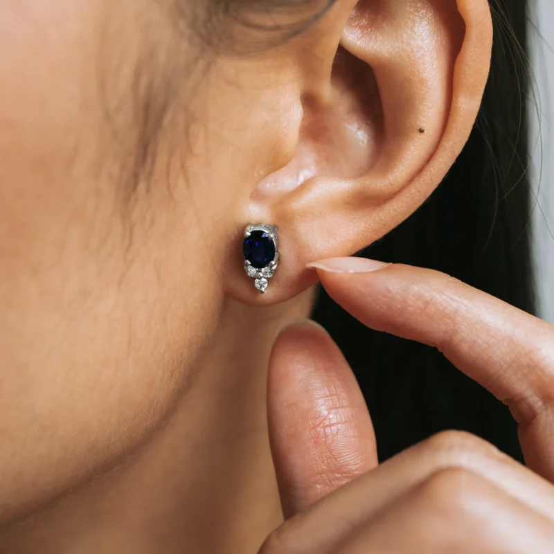 P8326 - Pendientes zafiros y diamantes 5 P8326 - Pendientes zafiros y diamantes - Imagen 3