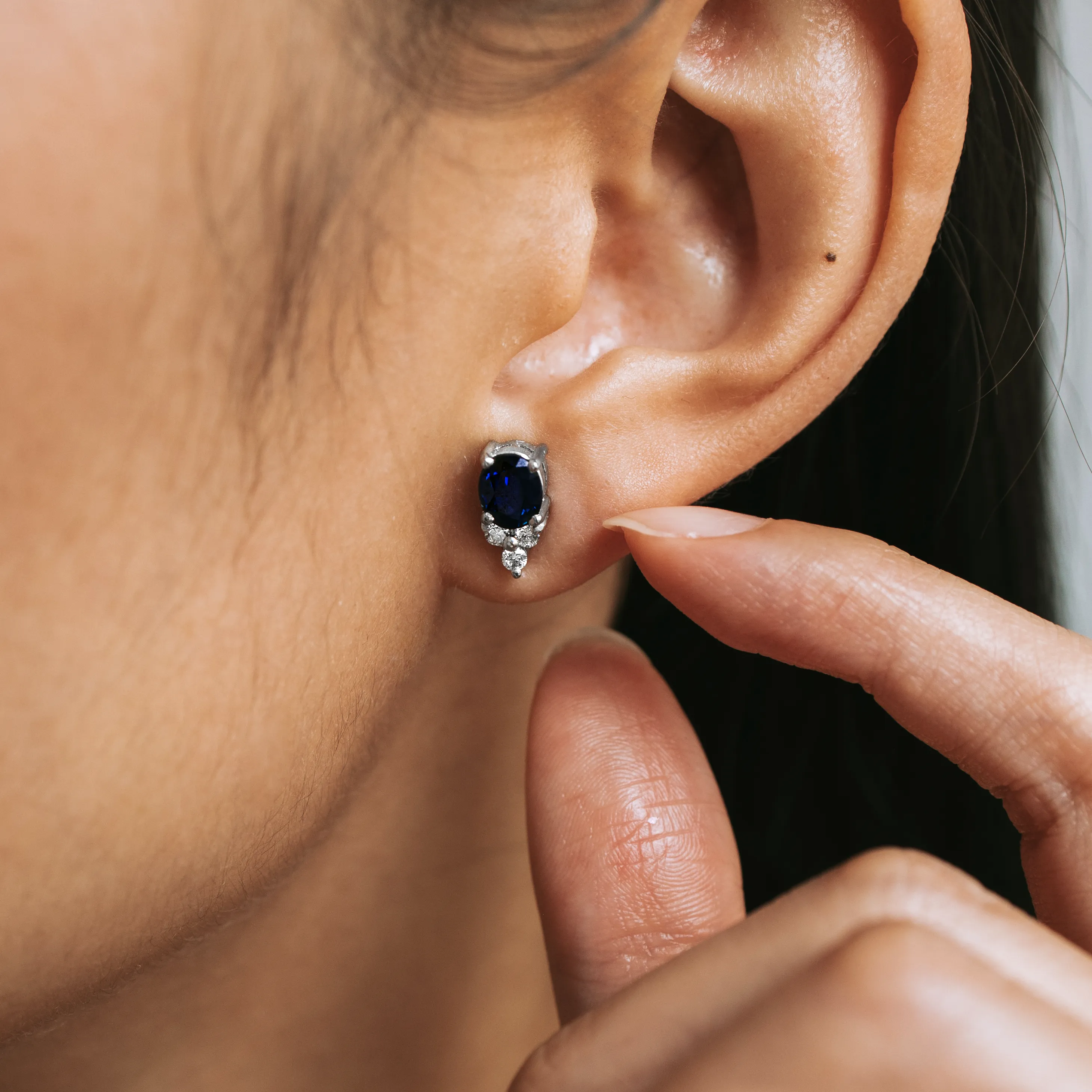 P8326 - Pendientes zafiros y diamantes 3 P8326 - Pendientes zafiros y diamantes - Imagen 3