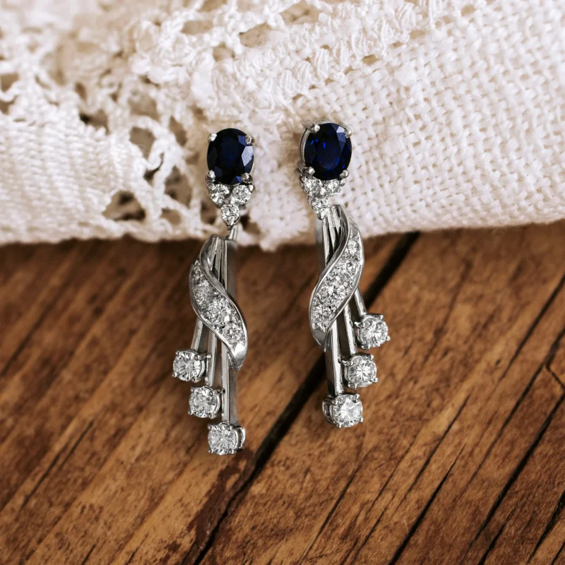 P8326 - Pendientes zafiros y diamantes