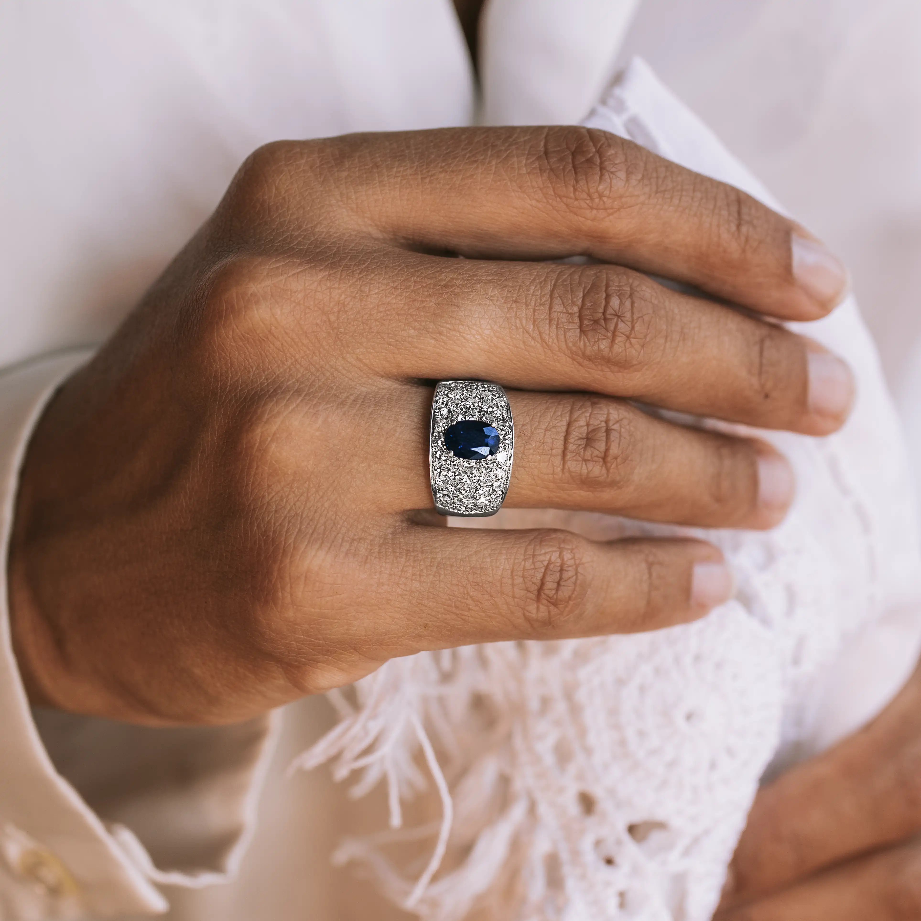 S8458 - Sortija zafiro y diamantes 2 S8458 - Sortija zafiro y diamantes - Imagen 2
