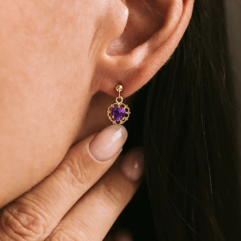 Alternative view of P8485 - Pendientes vintage amatistas