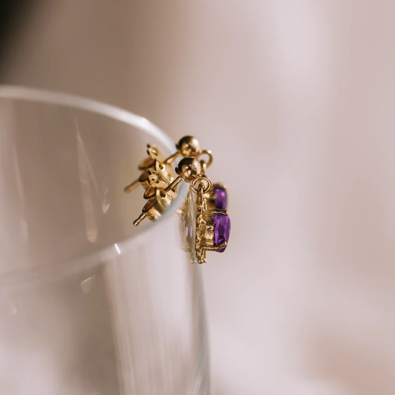 P8485 - Pendientes vintage amatistas - Imagen 3