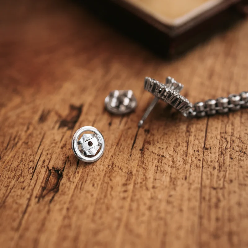 P8333 - Pendientes diamantes y perlas - Imagen 3