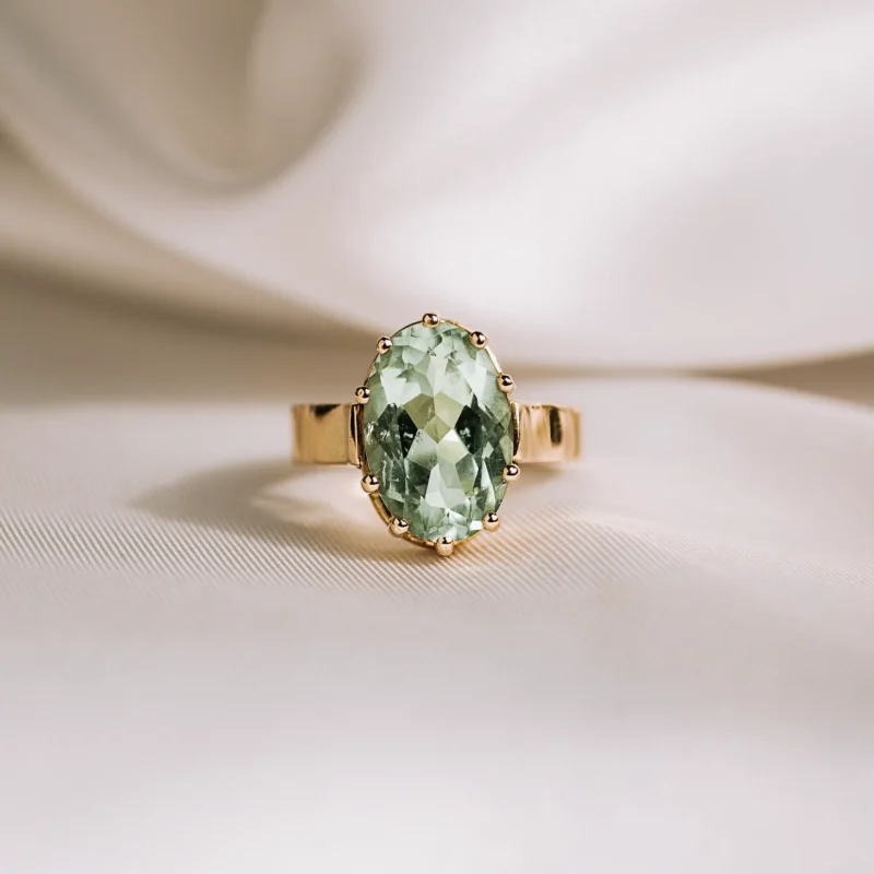 S7749 - Sortija vintage prasiolita