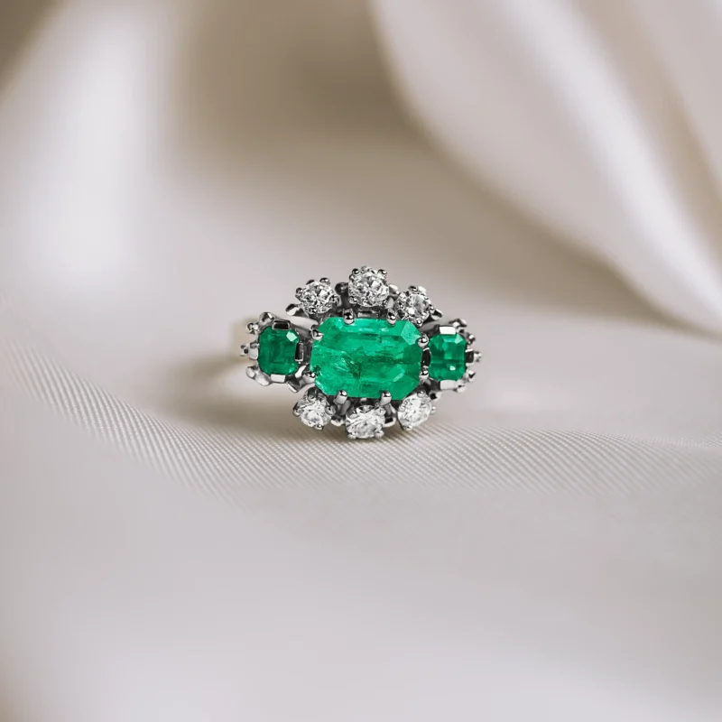 S7845 - Roseta vintage esmeralda