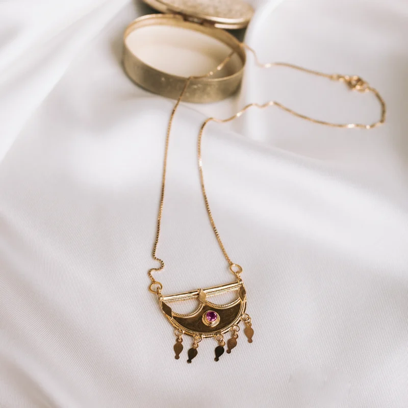 C8377 - Collar vintage turmalina