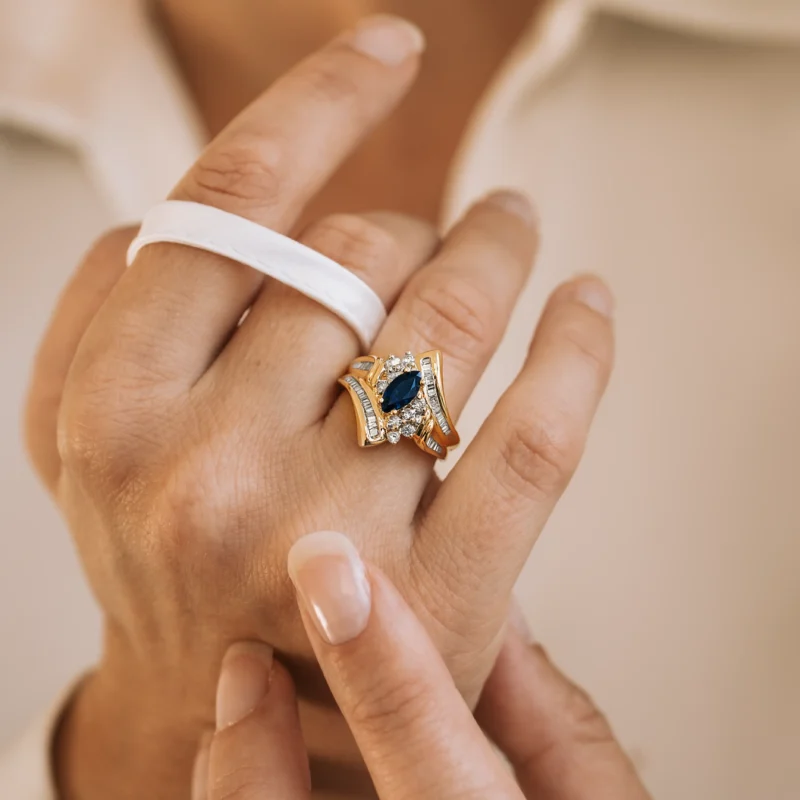 S8577 - Roseta zafiro y diamantes 4 S8577 - Roseta zafiro y diamantes - Imagen 2