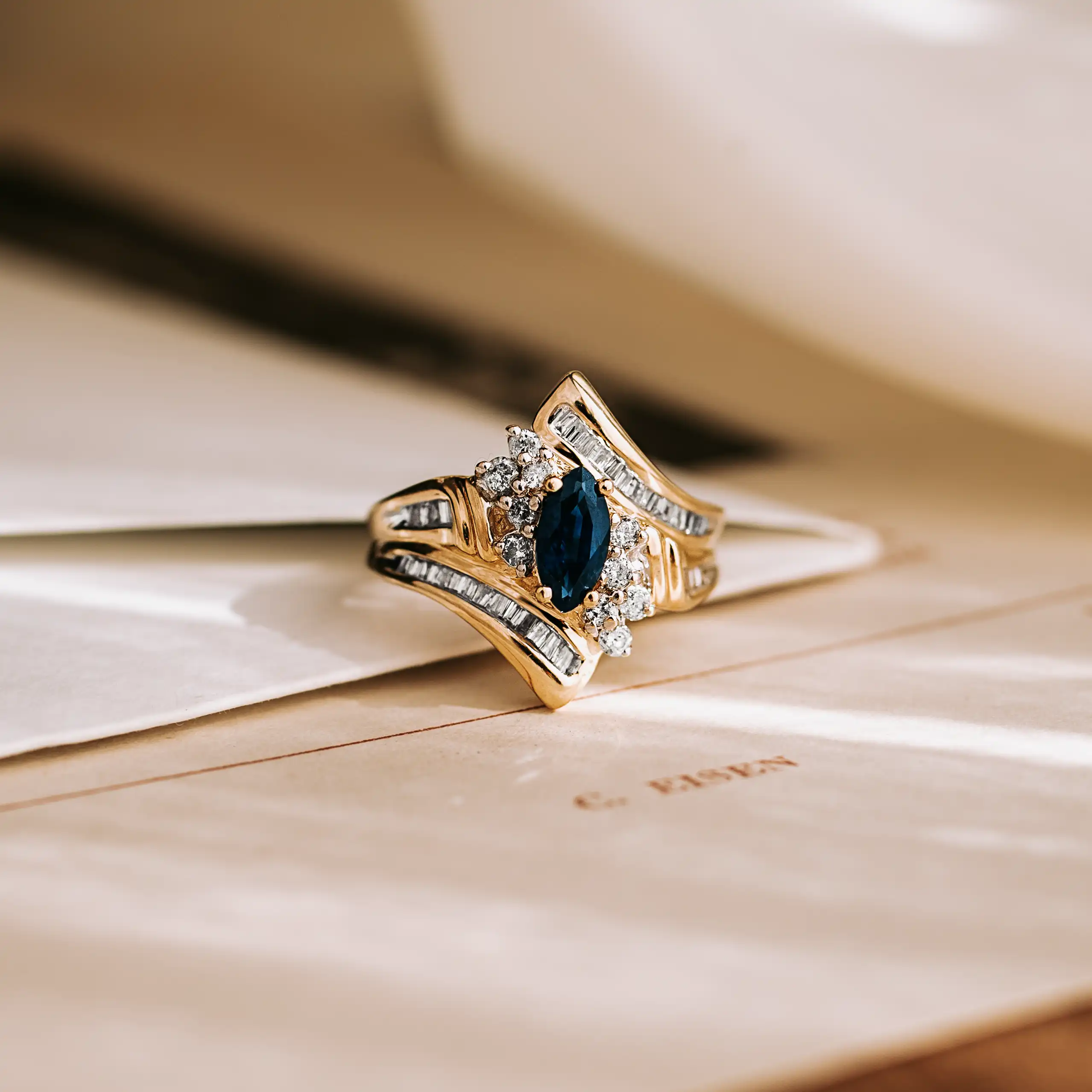 S8577 – Roseta zafiro y diamantes